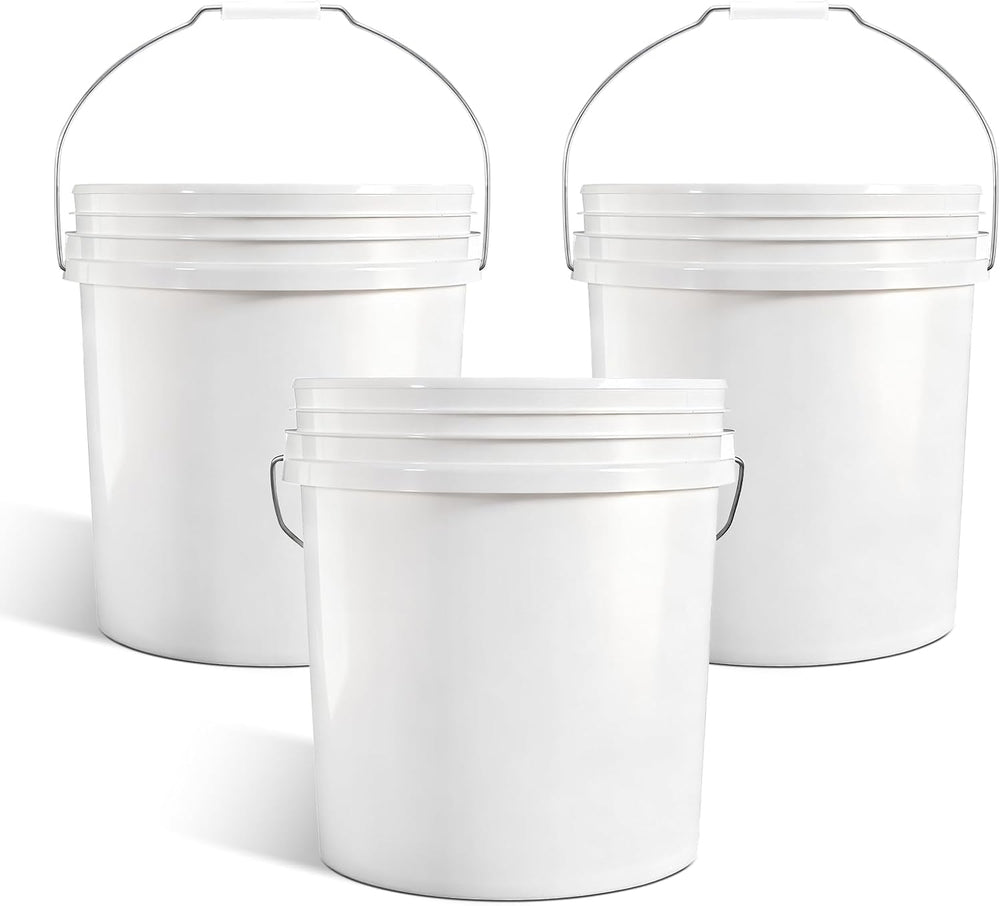 2.5 Gallon Bucket for Cleaning, Small Extra Thick Plastic Bucket with Metal H...
