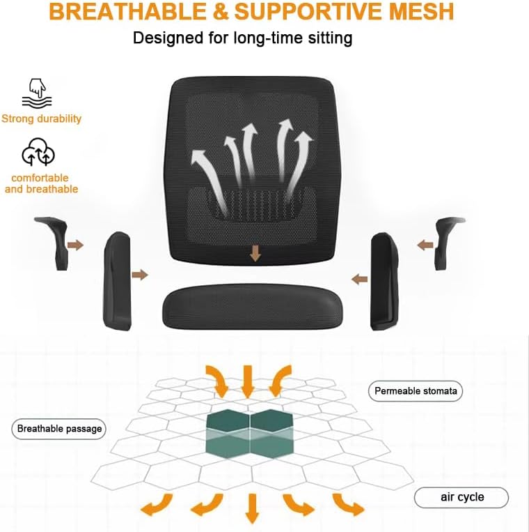 Ergonomic High‑Back Mesh Office Chair, Swivel Adjustable Desk Chair