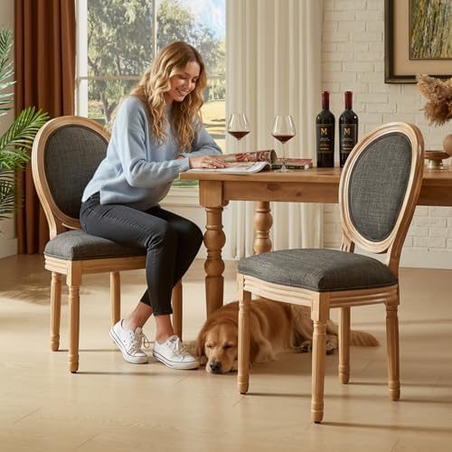 French Country Dining Chairs, Upholstered Dining Chairs Set of 4