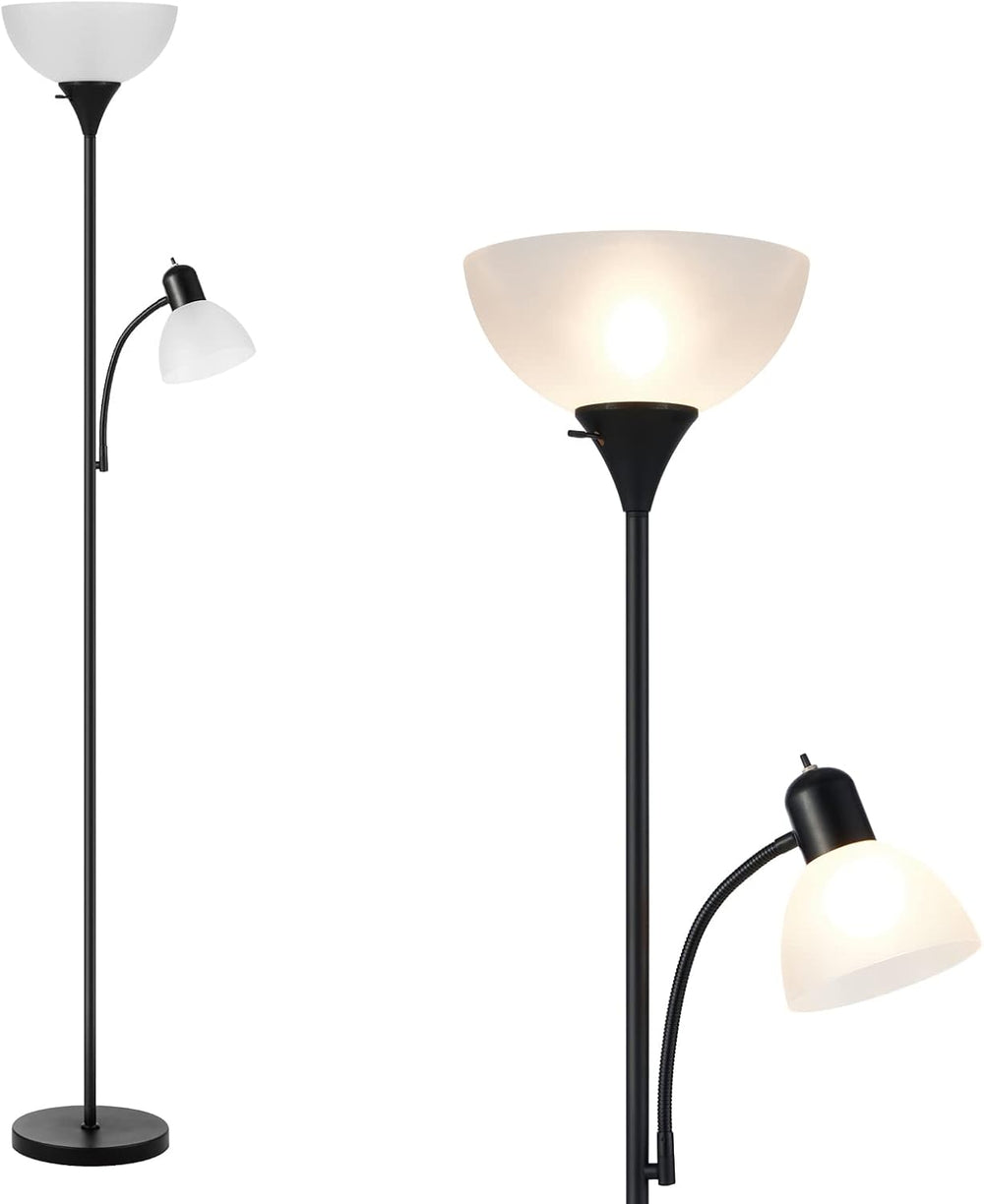 Floor Lamp with Reading Light, 72" Tall Lamp for 2 Head, Standing Lamps ...