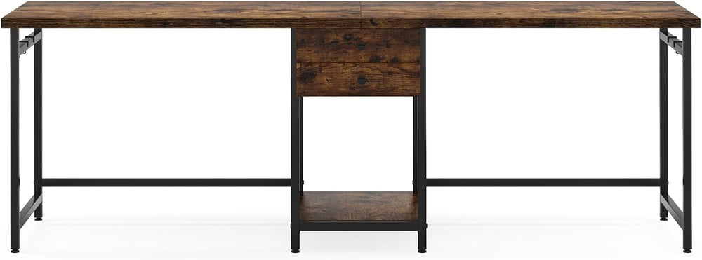 Tribesigns 78.74’’ Two Person Desk with 2 Drawers, Long Double Computer Desk ...