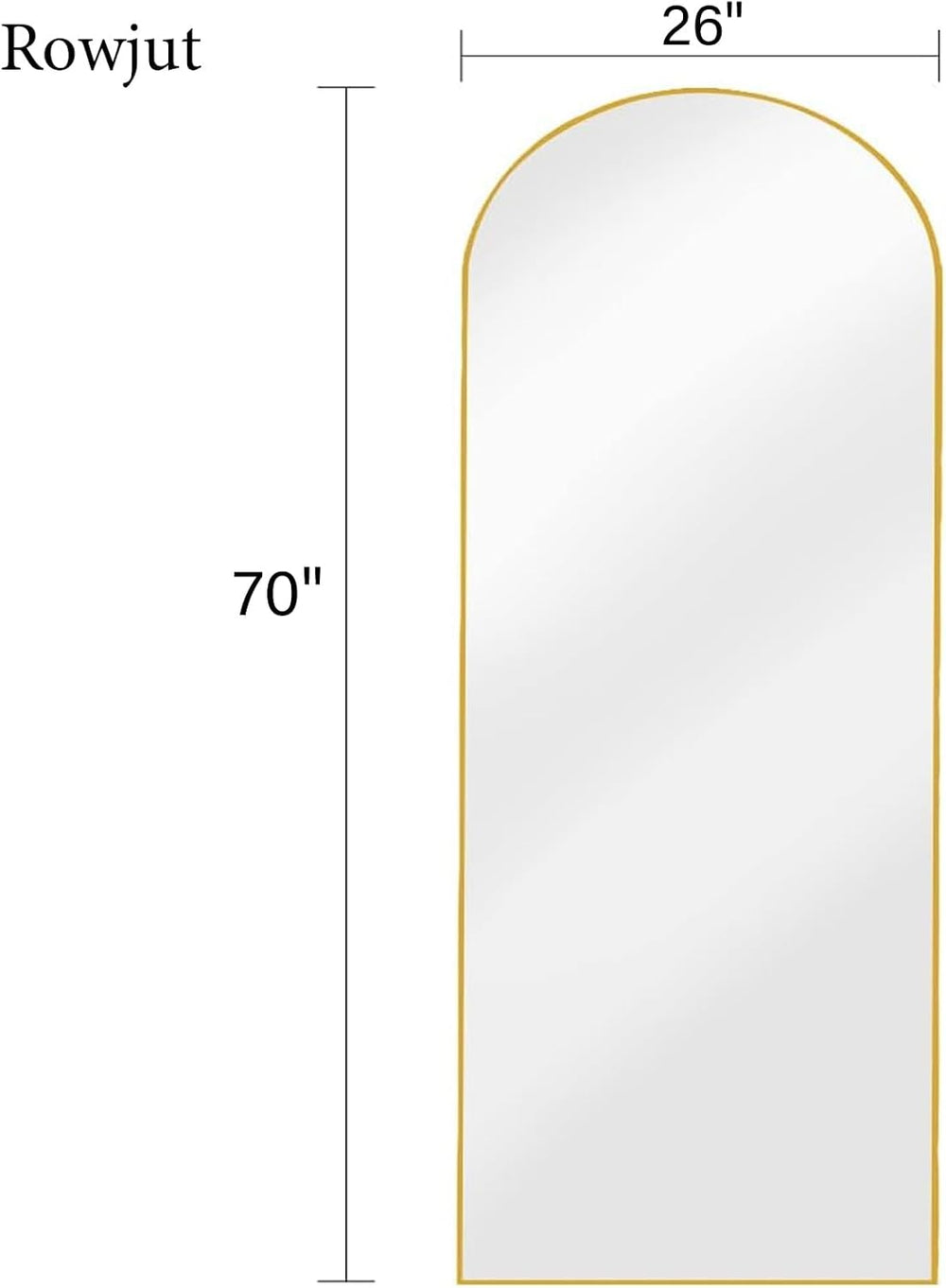 Rowjut Arched Full Length Mirror, 71"x26" Freestanding Floor Mirror...