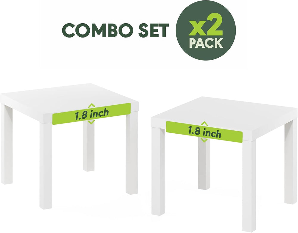 Furinno Classic Set of 2 Modern Coffee Table, Printer Stand, White