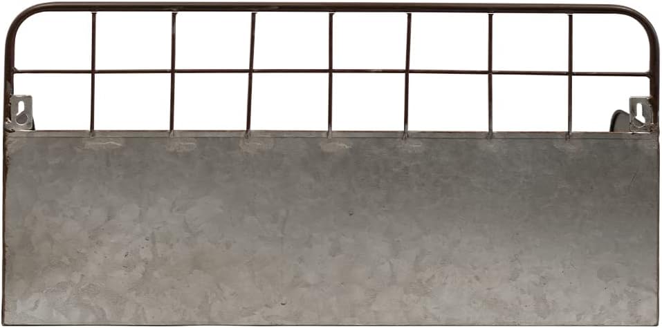 VILLAGE GIFT IMPORTERS Rustic Farmhouse-Style Wall Shelf, Full Metal Construc...