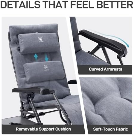 EVER ADVANCED Aluminum Zero Gravity Chair, 2.4" Padded, 350 lb Capacity
