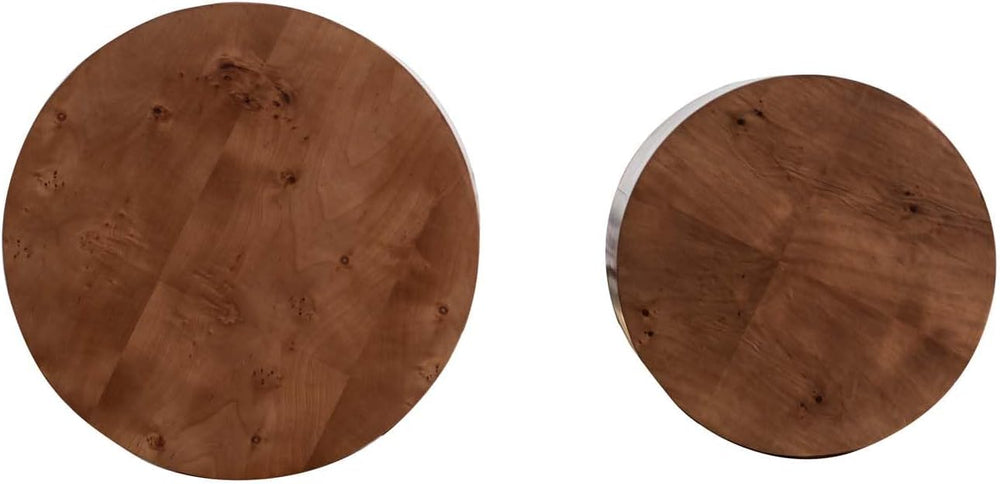Nesting Coffee Table Set of 2 Modern Round Coffee Table and End Table Set