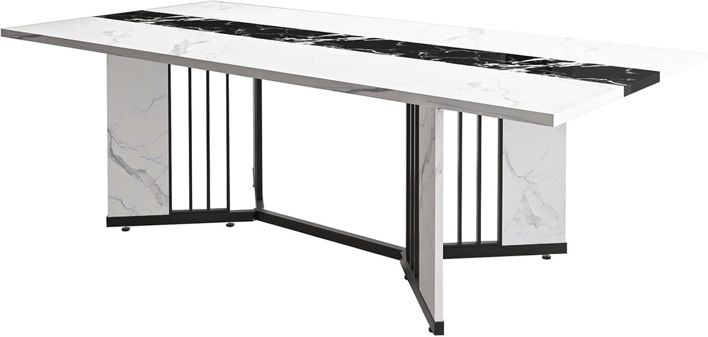 71inch Dining Table for 6-8 People, Large Rectangular Wood Kitchen Table with...