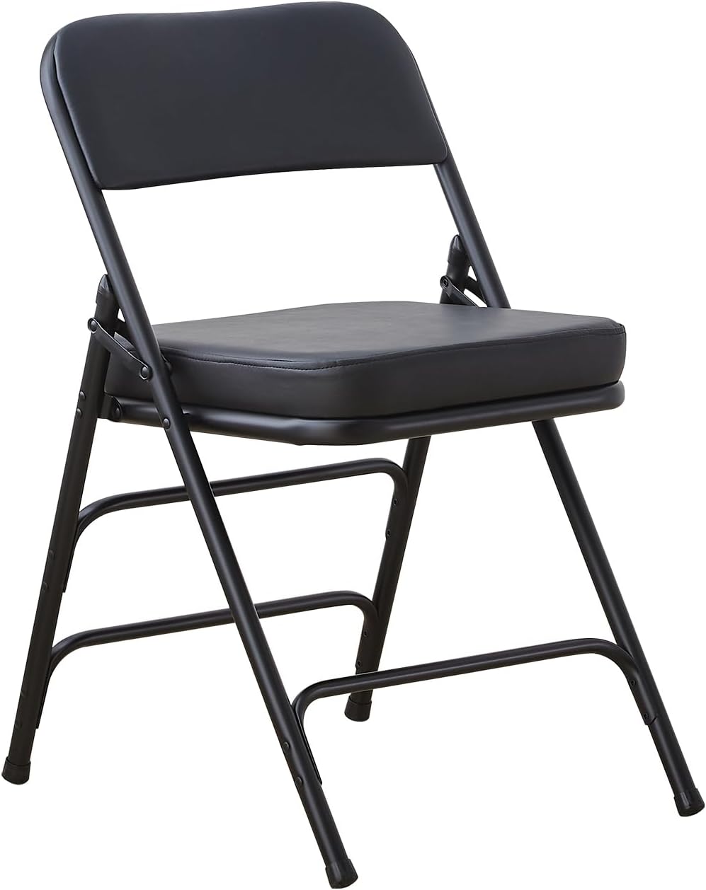 BOOSDEN Black Padded Folding Chair, Heavy Duty Folding Chair with Thick Cushi...