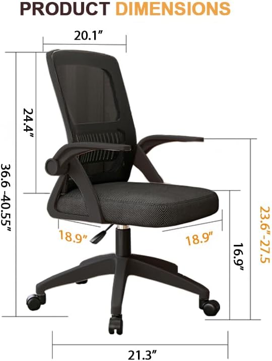 Ergonomic High‑Back Mesh Office Chair, Swivel Adjustable Desk Chair