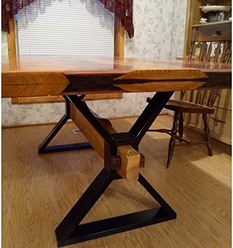 KaKaBB Metal Desk Legs 28 inch, Heavy Duty Industrial Table Legs with Adjustable Protector Feet, DIY Modern Cast Iron Furniture Legs Set of 2 (28", Black)