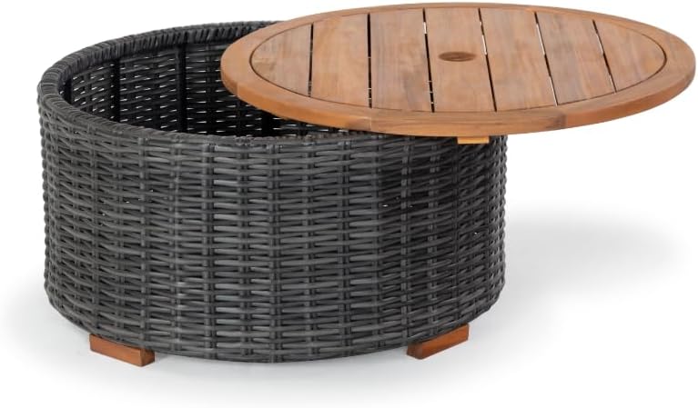 SAFAVIEH Couture Collection Anguilla Dark Grey Faux Wicker Indoor/Outdoor Sto...