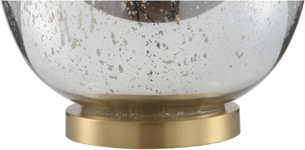 JONATHAN Y Sasha Glass Metal Teardrop Table Lamp 30.75", Mercury Silver