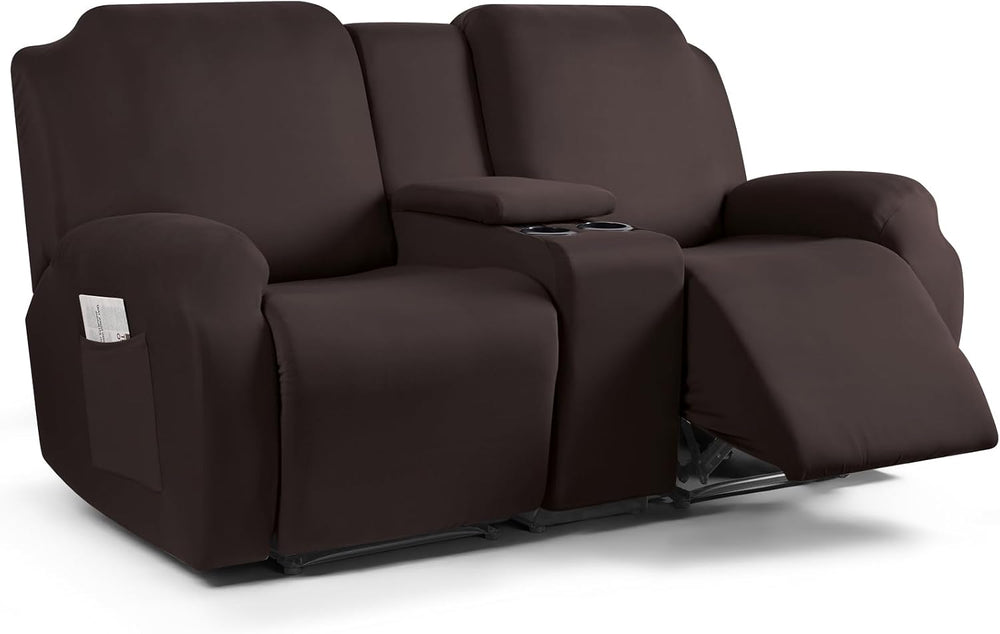 TAOCOCO Reclining Loveseat with Console Slipcover, 2 Seat Recliner Cover
