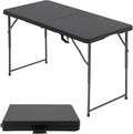 FDW | 4FT Folding Table | Black | Portable Plastic Table