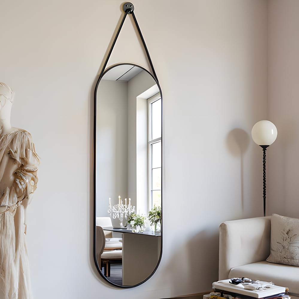 OGCAU 48" x 16" Full Length Mirror Wall Mounted Hanging Mirror, Ova...