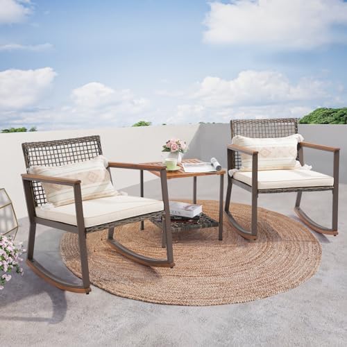 Verano Garden 3 Pieces Rocking Bistro Set, Conversation Bistro Set