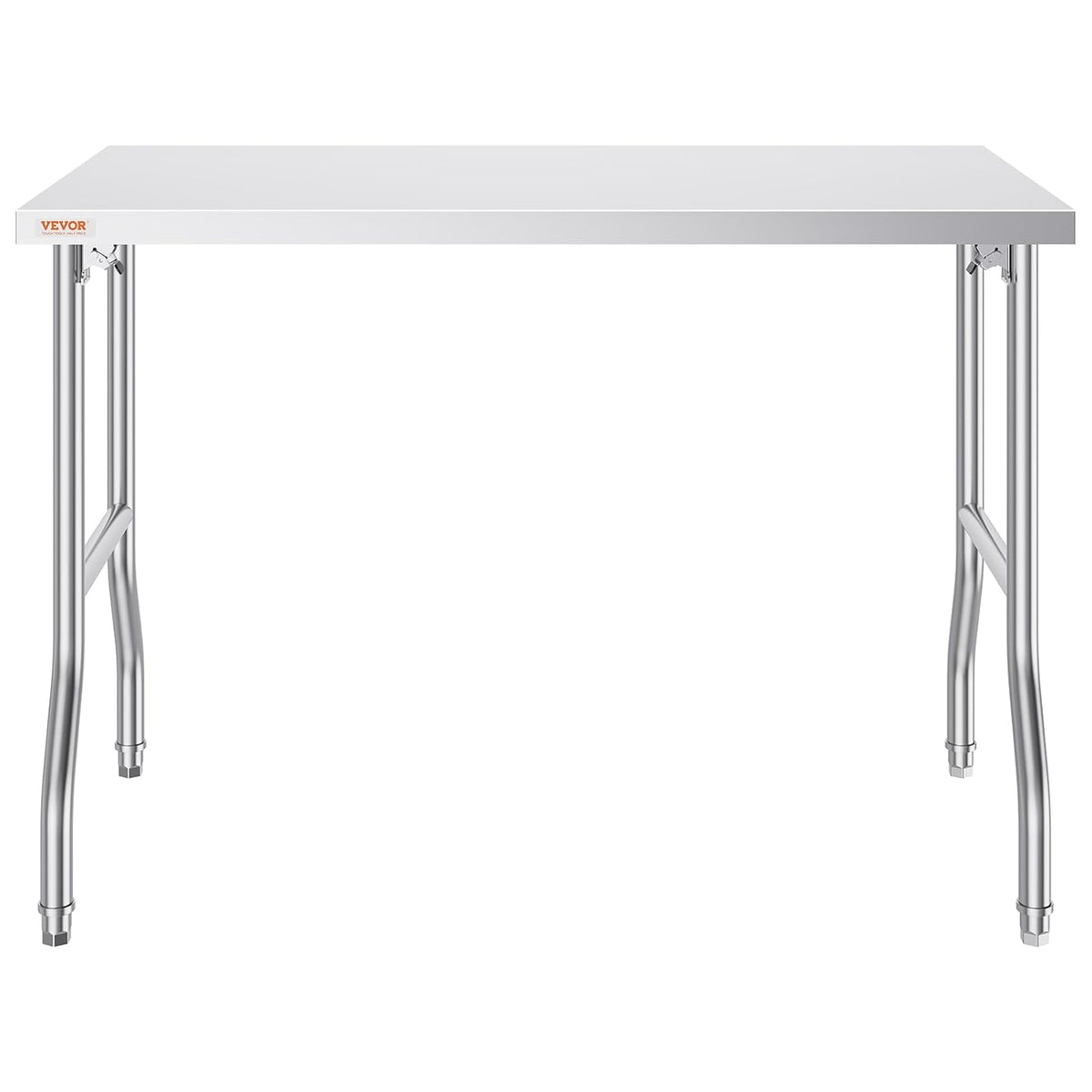 VEVOR Stainless Steel Foldable Work Table, 24 * 48 Inch Heavy Duty Food Outdoor Stainless Steel Worktable for Commercial Kitchen Restaurant