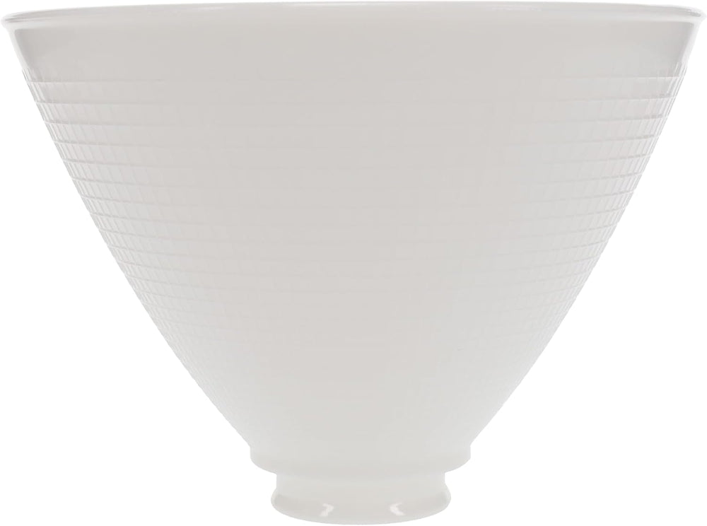B&P Lamp 8 Inch Diameter I.E.S Style White Opal Glass Reflector Shade wit...