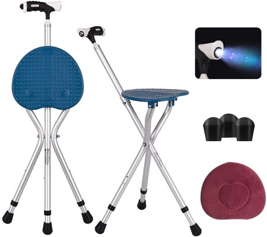 Folding Cane Seat Combo 400 lbs Capacity Portable Cane Stool Handy Folding Cr...