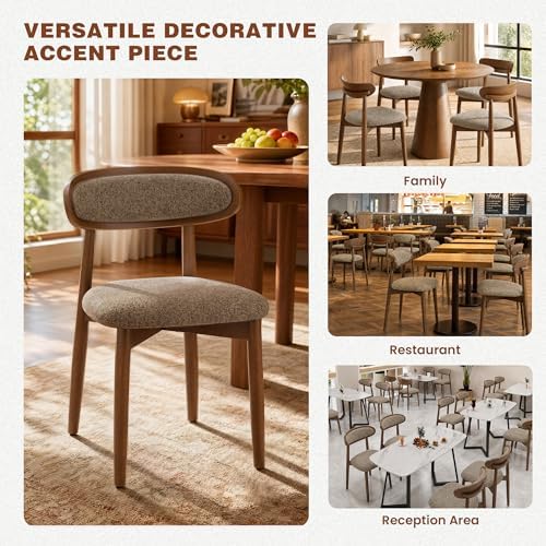 Dining Chairs Set of 4, Upholstered Dining Room Chairs with Solid Wood Legs