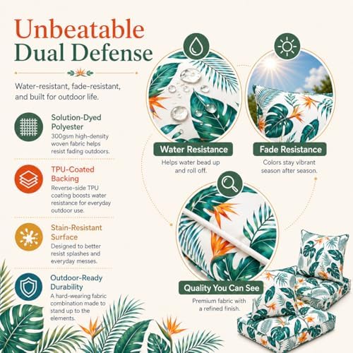 20x20 Outdoor Seat Cushions Set of 2