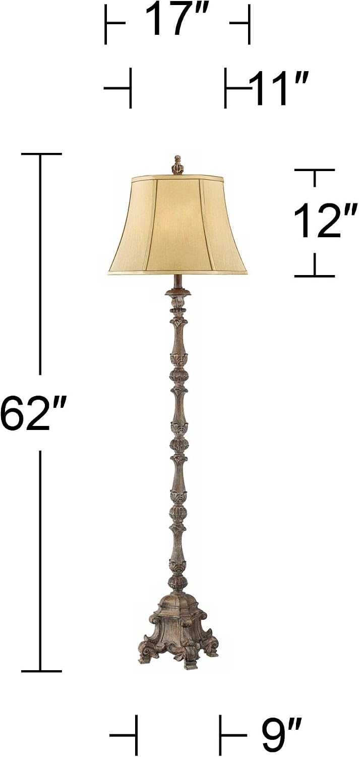 Regency Hill 62" Tall Traditional French Candlestick Faux Wood Floor Lamp