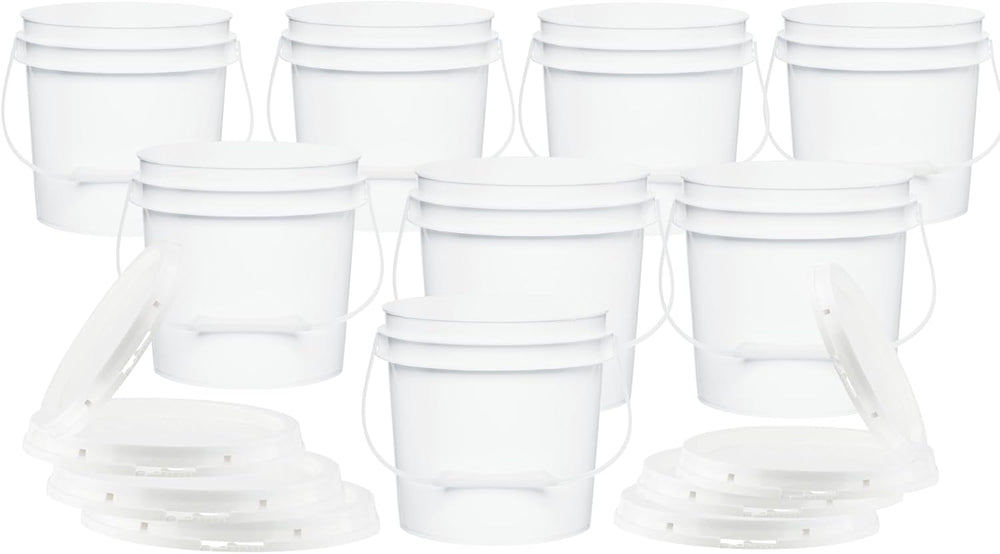 House Naturals 1 Gallon White Bucket with Gasket lid - Food Grade containers ...