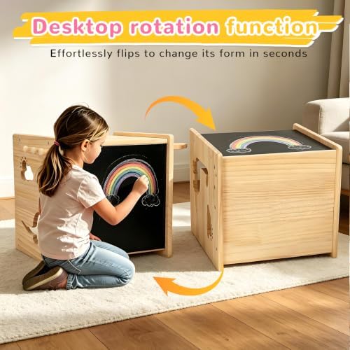 Brobear Weaning Table and Chair Set for 3-Layer Adjustable, Storage Drawer