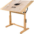 DJAR 42x30 Adjustable Wooden Drafting Table & Art Drawing Desk, Natural