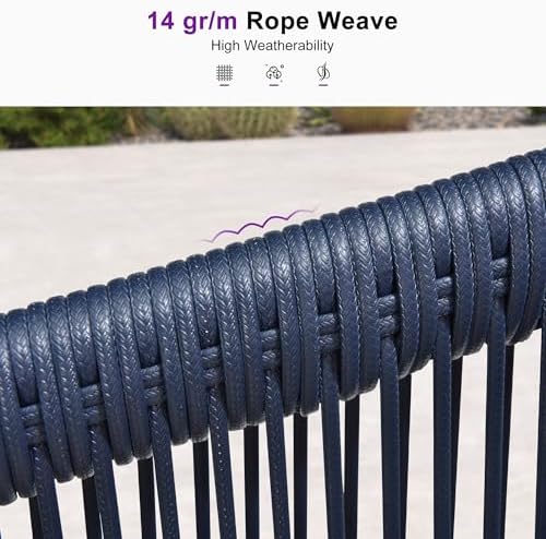 PURPLE LEAF Outdoor Dining Set for 10 with Cushions PE Rattan Grey