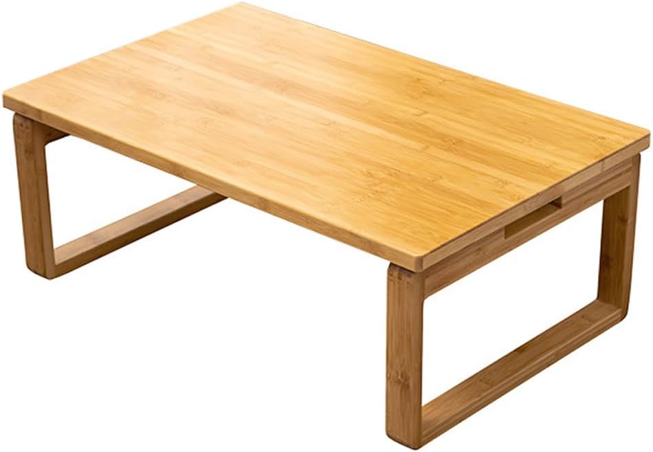 Portable Rectangle Foldable Coffee Table - Japanese Low Bamboo Table for Sitt...