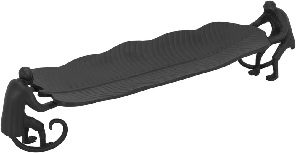 PEARL+CREEK RAFFLES Decorative Tray Recycled Aluminum Large Matte Black