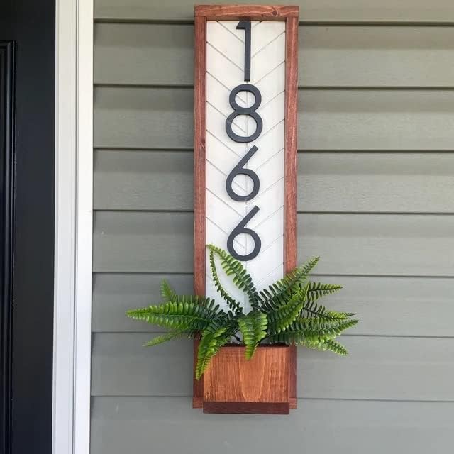 Fairview Vertical Address Sign Planter for your House, Vertical House Numbers...