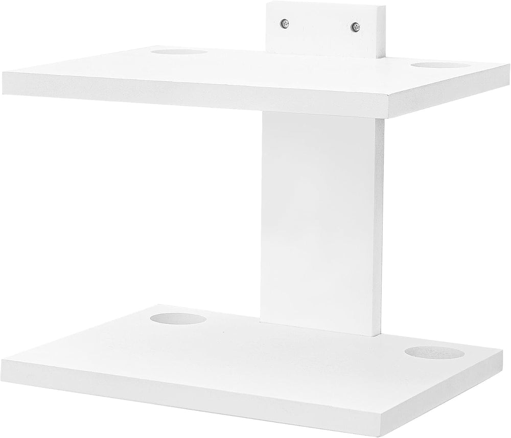 2‑Tier Floating Wall Mount TV Shelf for Projector & DVD Player,White