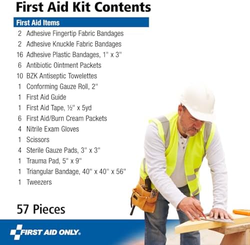 First Aid Only 10-Person Compact First Aid Kit for Home, Car & Work