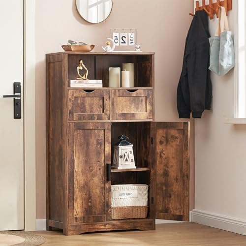 Iwell Bathroom Storage Cabinet with 2 Drawers, Small Kitchen Pantry Cabinet
