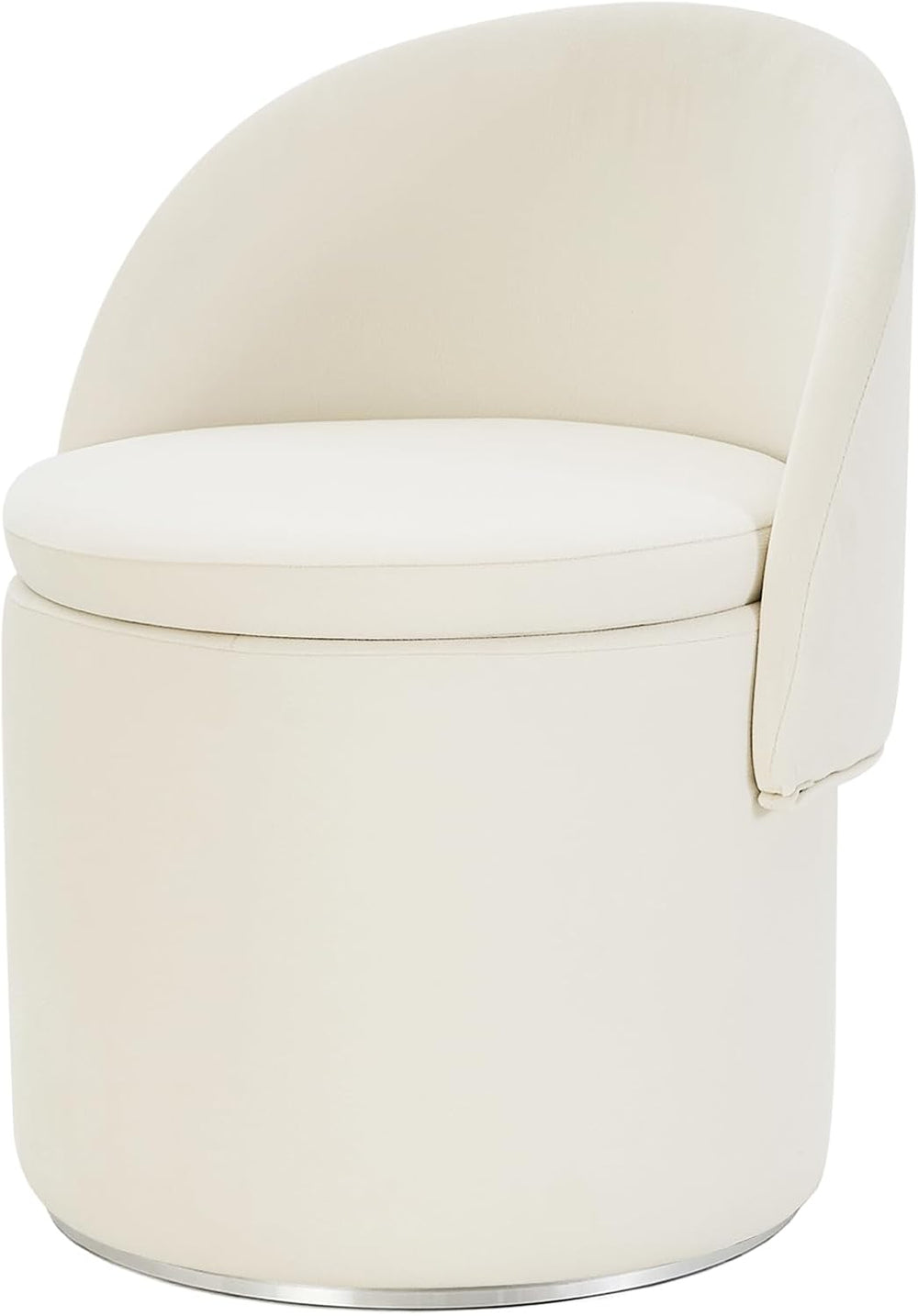 360° Swivel Vanity Chair with Backrest, Modern Accent Chair with Storage