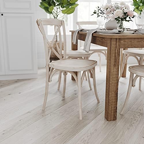 Merrick Lane Jessamine 46" x 30" Rectangular Rustic Solid Pine Farm Dining Table, Antique Farmhouse Wooden Dining Table for Kitchens and Parties, Antique Rustic
