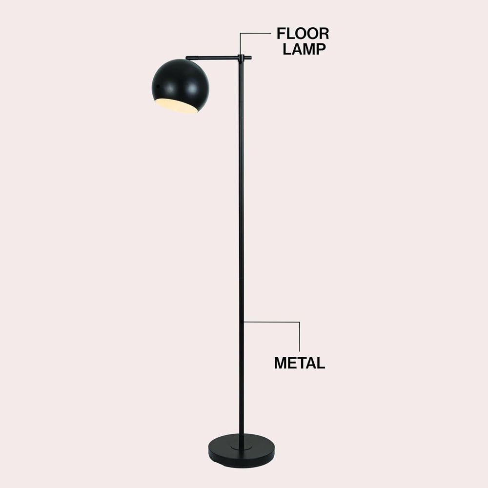 JONATHAN Y Eva Modern Contemporary Floor Lamp 58.5" Metal, Black