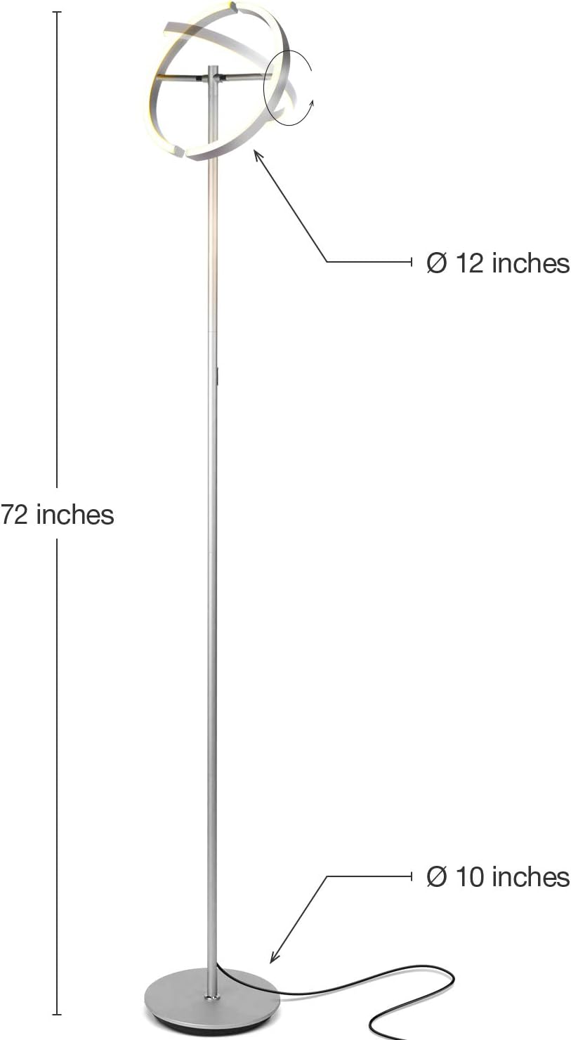 Brightech Halo Split Floor Lamp, Modern Bright LED Torchiere Floor Lamp for O...