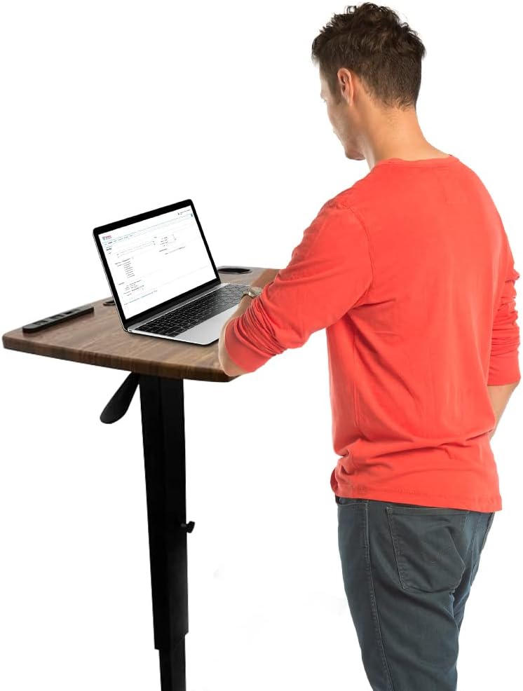Over Bed Table Pneumatic Adjustable Height Stand Desk with Hidden Wheels USB ...