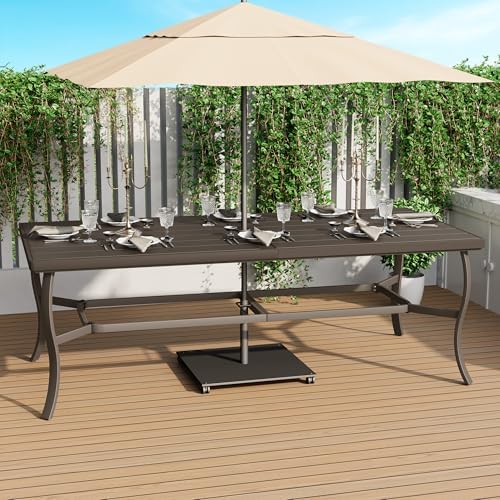 HAPPATIO Aluminum 9 Piece Patio Dining Set - Aluminum Outdoor Dining Set for 8, Patio Dining Table and Chairs Set, Patio Furniture with Table and Chairs (Black)