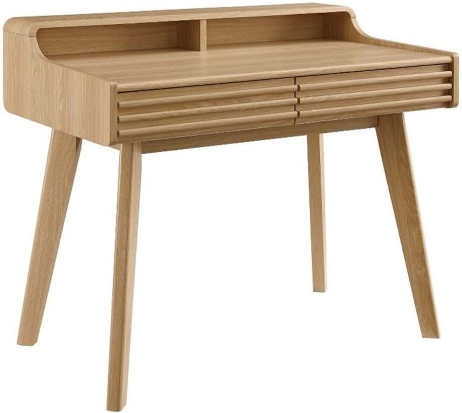 Modway Render Mid-Century Modern Office, Writing Desk, Oak