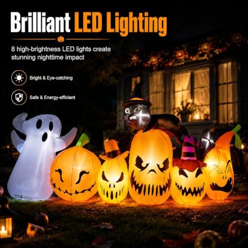 11FT Extra Wide Halloween Inflatables Pumpkins Outdoor Decorations, Blow Ups ...
