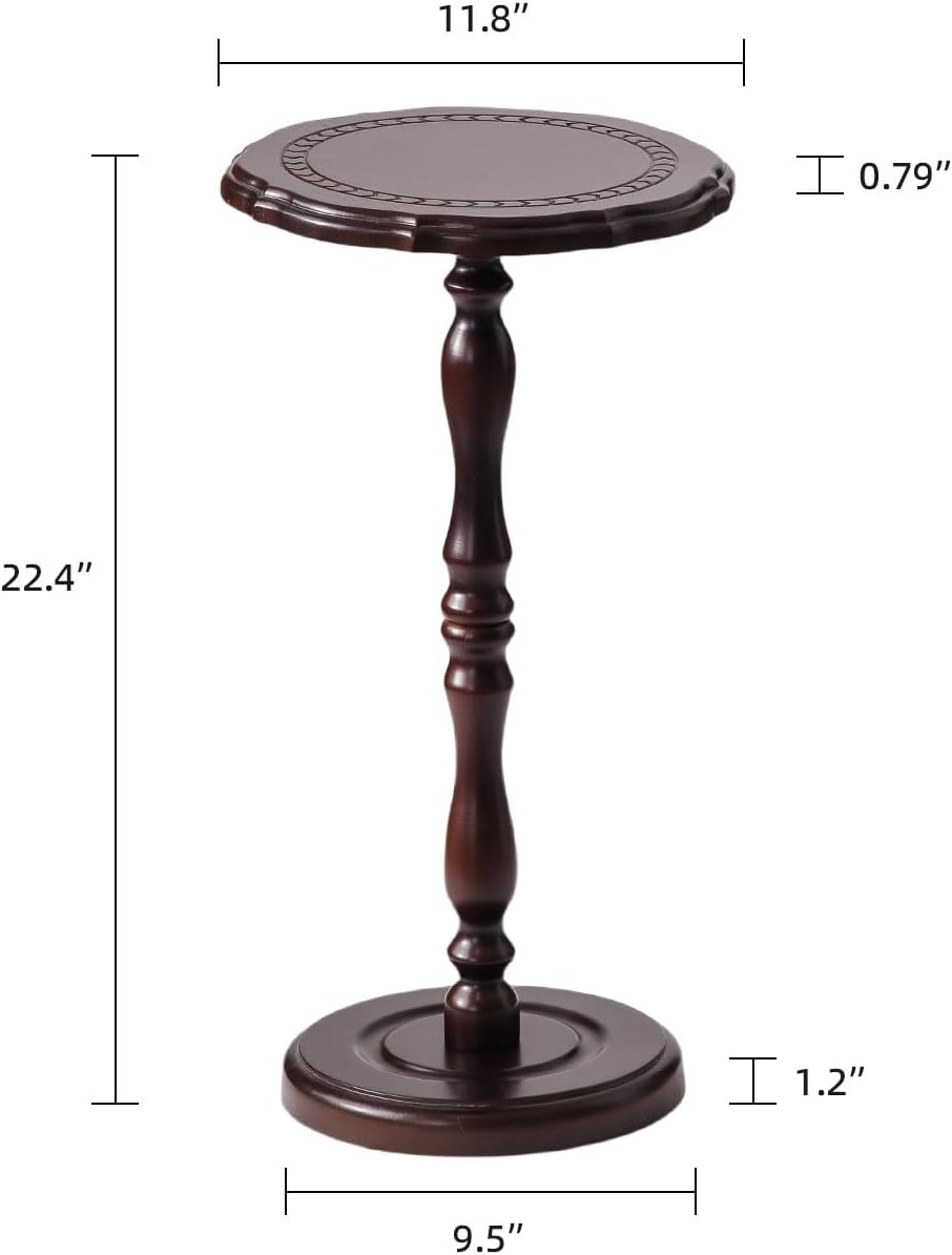 Solid Rubber Wood Spice Rack,Wood Round Side Table,Small Drink Table for Small Spaces,3 Tier Freestanding & Wall Mounted Kitchen Countertop Organizer