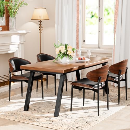 YaFiti Dining Chairs Set of 2, Mid Century Modern PU Leather Kitchen Chairs