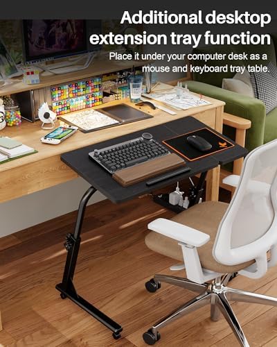 Adjustable Folding TV Tray Table, Mobile TV Dinner Tray for Eating on Couch