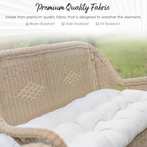 RSH DECOR Tufted U-Shape Wicker Set of 2, 22” x 22,” Outdoor Chair Cushions f...