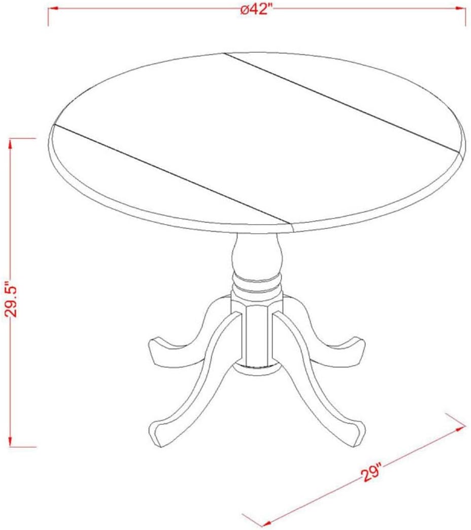 East West Furniture DLVA3-OAK-C 3 Piece Dining Set Contains a Round Dining Ro...