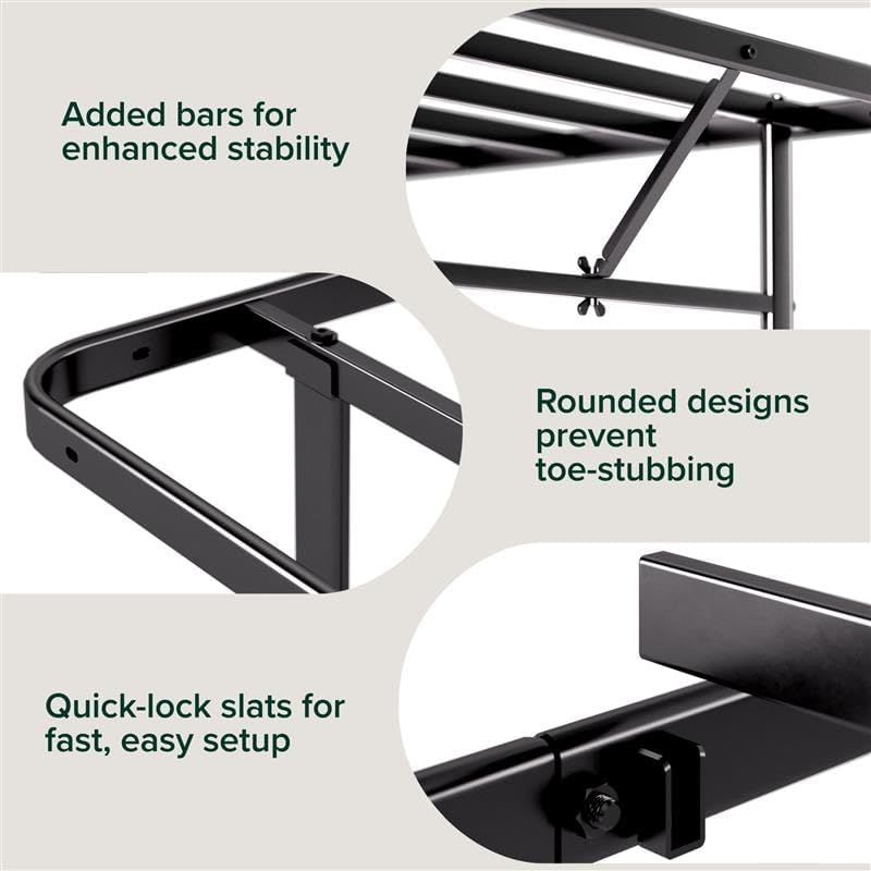 Zinus 14 Inch Rumi Metal Bed Frame, No Box Spring Needed, Black, Queen